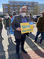 Solidaritätsbekundung in der Zentralen Geschäftsführung des IB