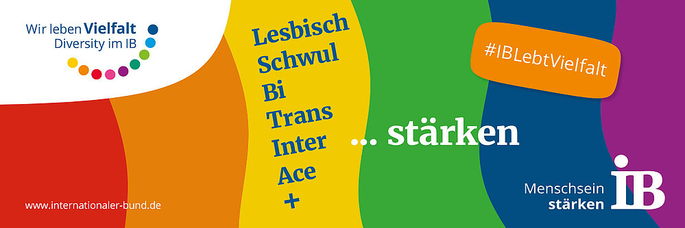 Bunte Flagge mit IB-Diversity-Logo