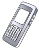 Zeichnung von einem Mobil-Telefon.